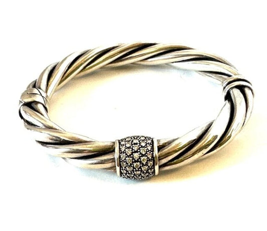 David Yurman Diamond Sterling Bracelet.