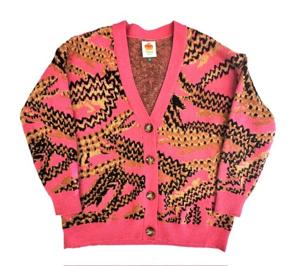 Farm Rio Leopard Cardigan Extra Small