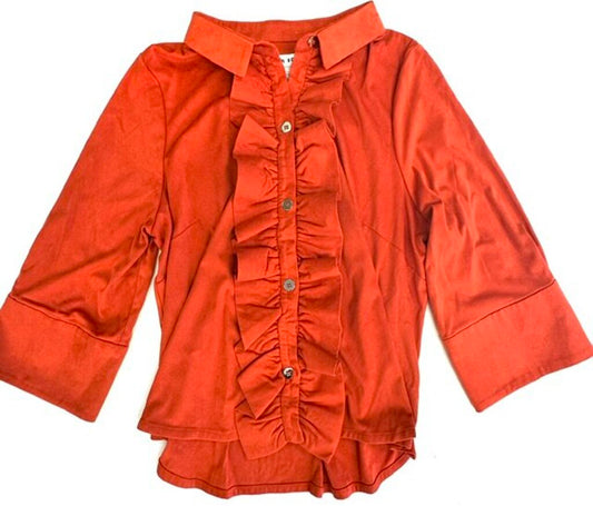 Gretchen Scott Faux Suede Blouse XL