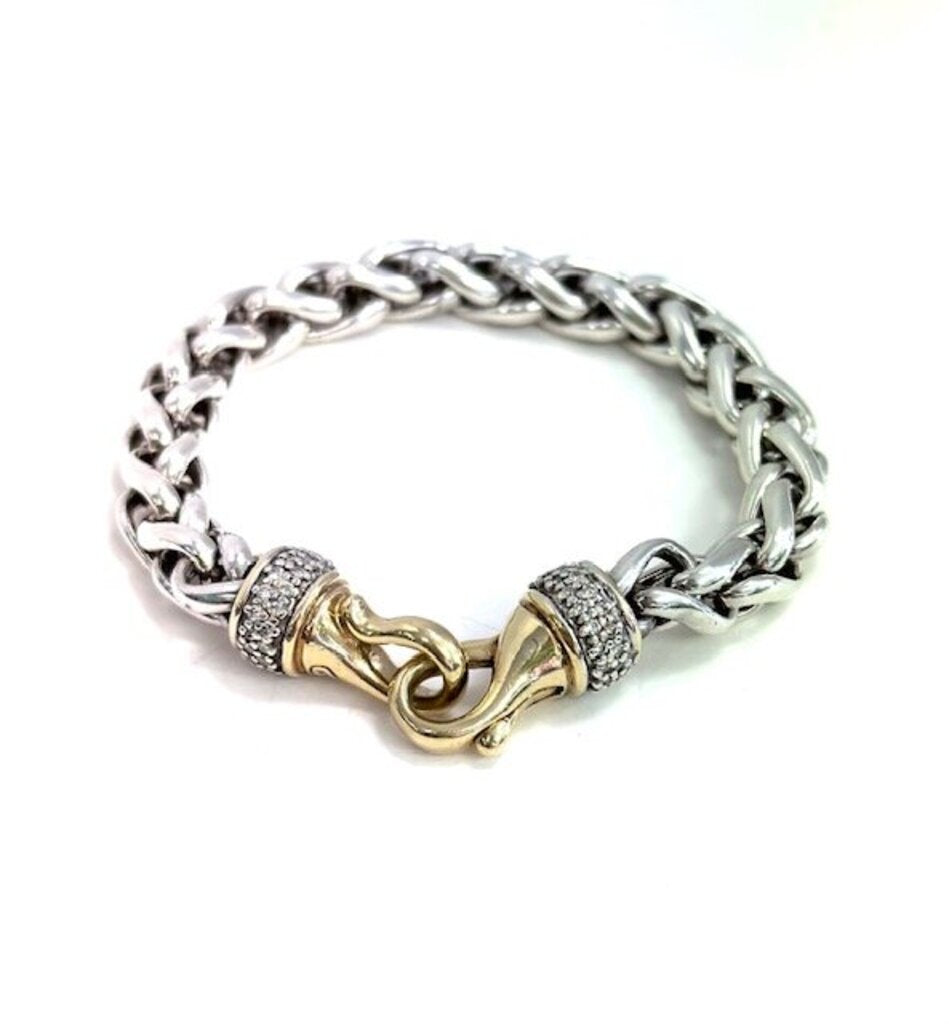 David Yurman Diamond 18k Sterling Bracelet