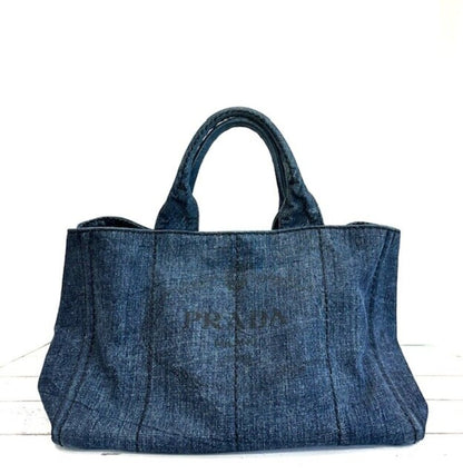 Prada Canapa Denim Tote