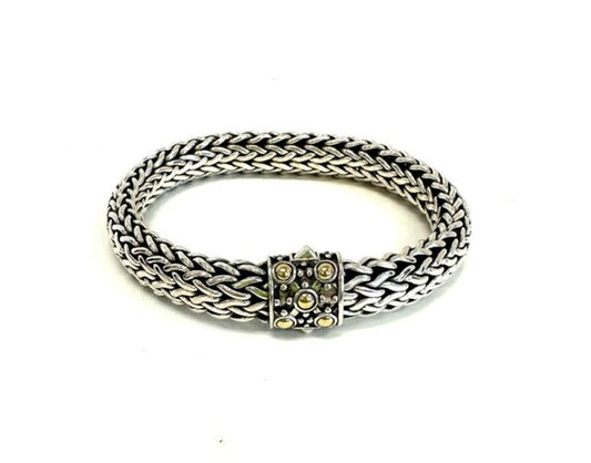 John Hardy 18k Yellow Gold and Sterling Bracelet