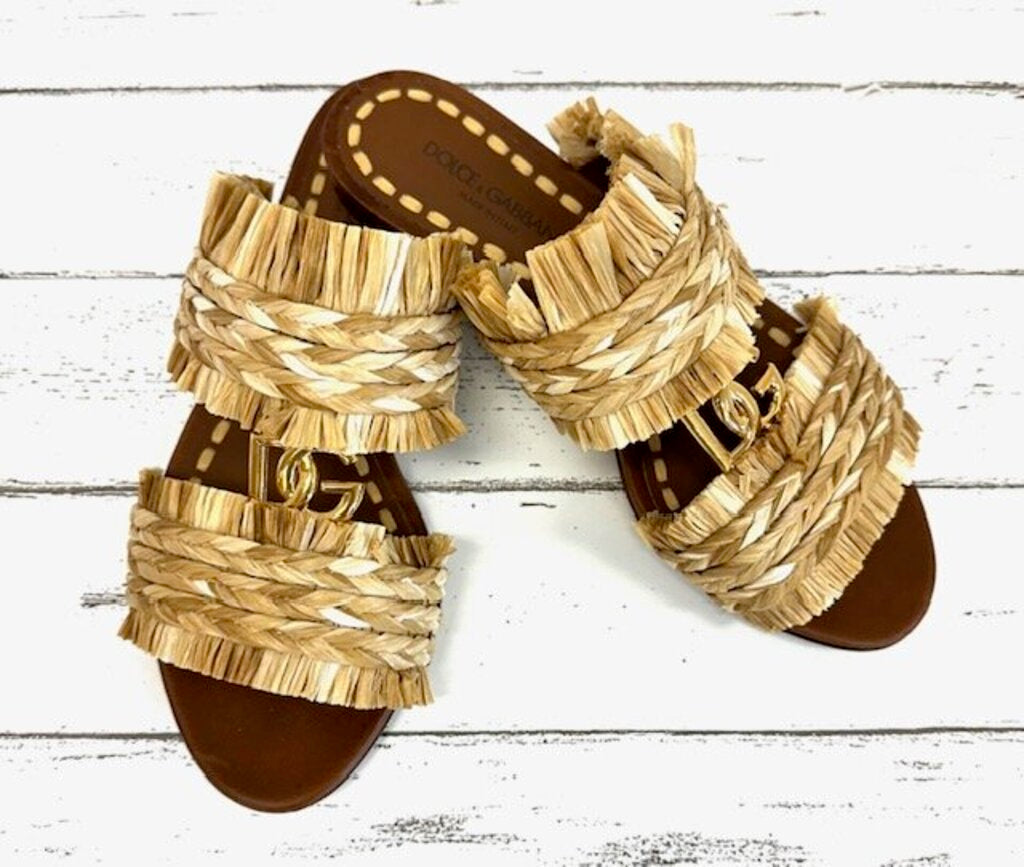 Dolce & Gabbana Raffia Slide sz 36 1/2