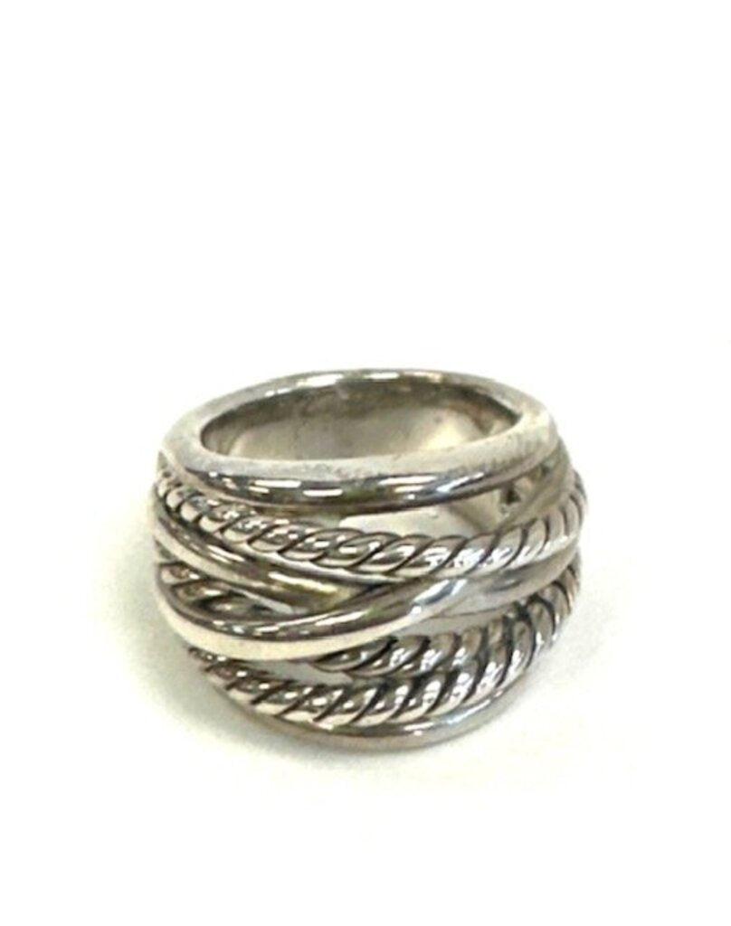 David Yurman Sterling Woven Ring Size 8