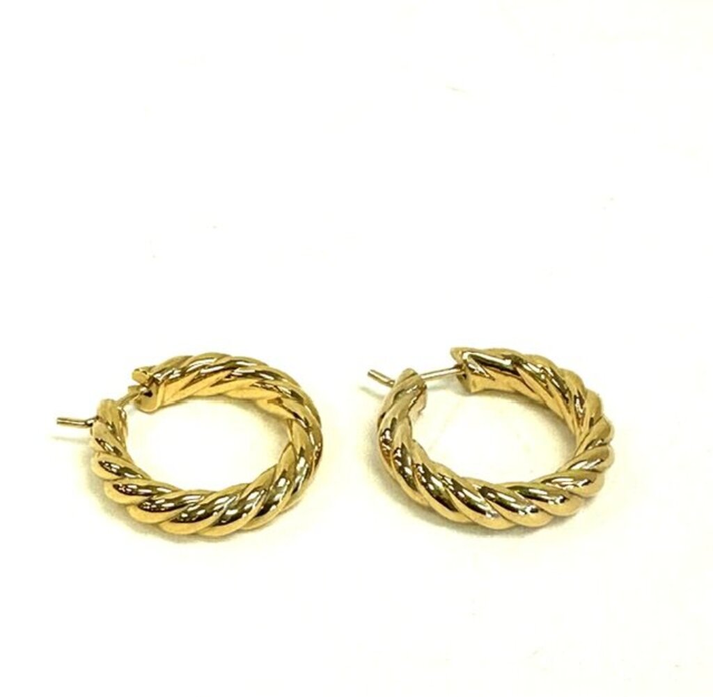 David Yurman 18k Gold Hoop