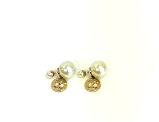 Christian Dior Faux Pearl Logo Earring