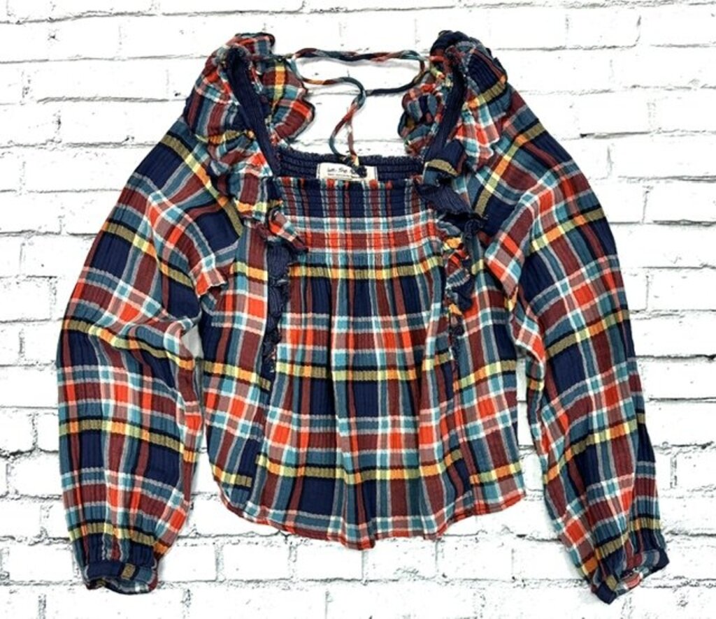 Free People Plaid Top Small