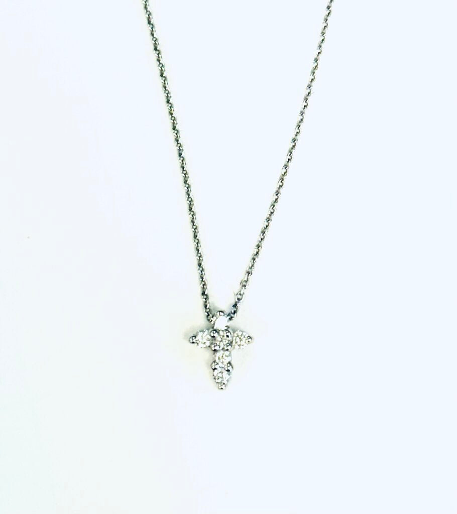 Roberto Coin Diamond Baby Cross with 18k White Gold