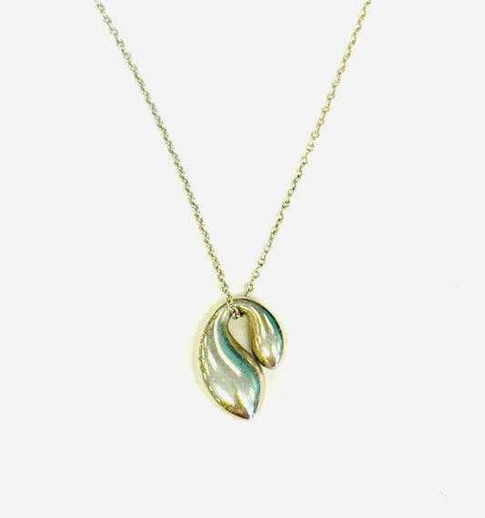 Tiffany Elsa Peretti Sterling Double Teardrop Necklace