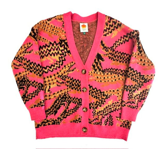Farm Rio Leopard Cardigan Extra Small