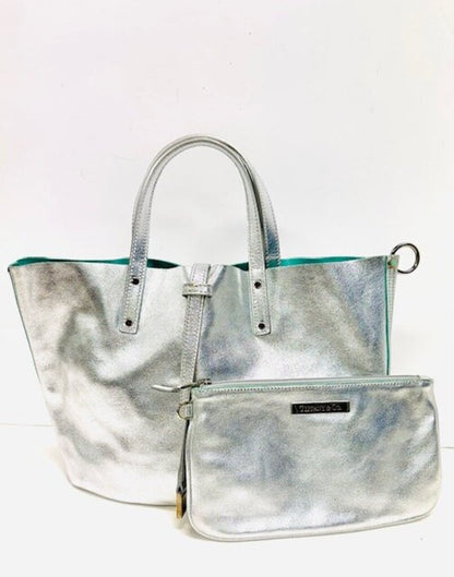 Tiffany & Co Leather Tote With Pouch
