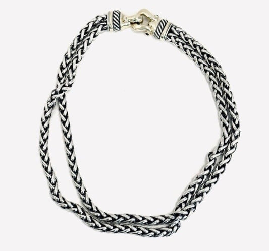 David Yurman 14k Sterling Double Wheat Chain