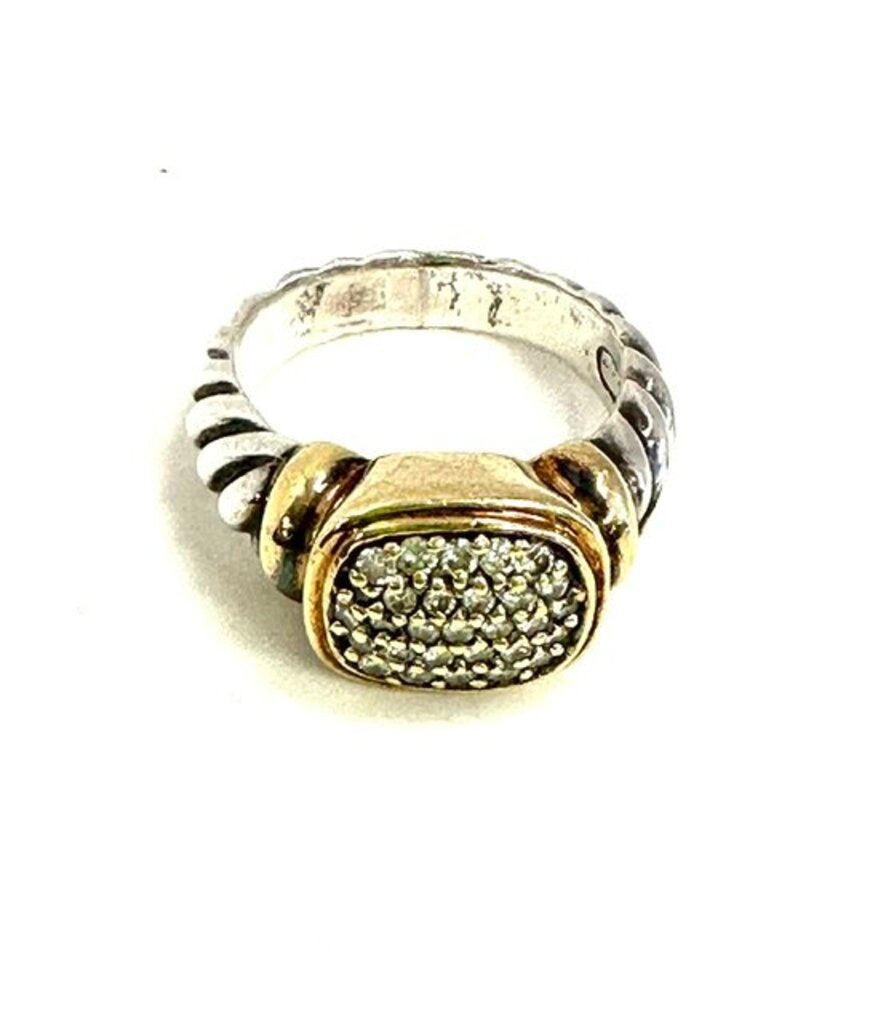David Yurman Noblesse Diamond 18k Sterling Ring